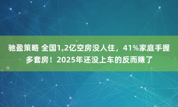 驰盈策略 全国1.2亿空房没人住，41%家庭手握多套房！2025年还没上车的反而赚了